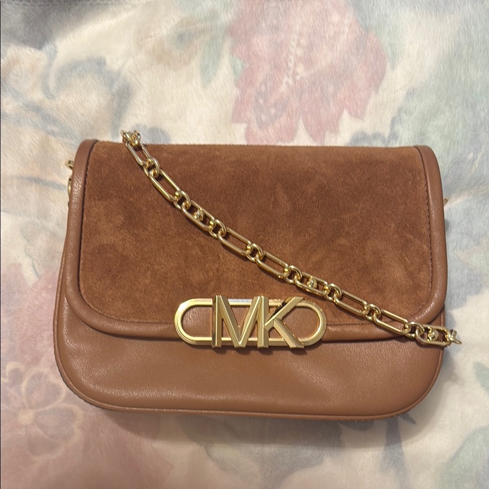 Brown Leather Chain Shoulder Bag